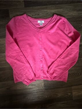 Girls' Pink Button-Front Cardigan Sweater